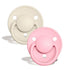 2-pack Bibs De Lux ivory baby pink Pacifier Bibs 
