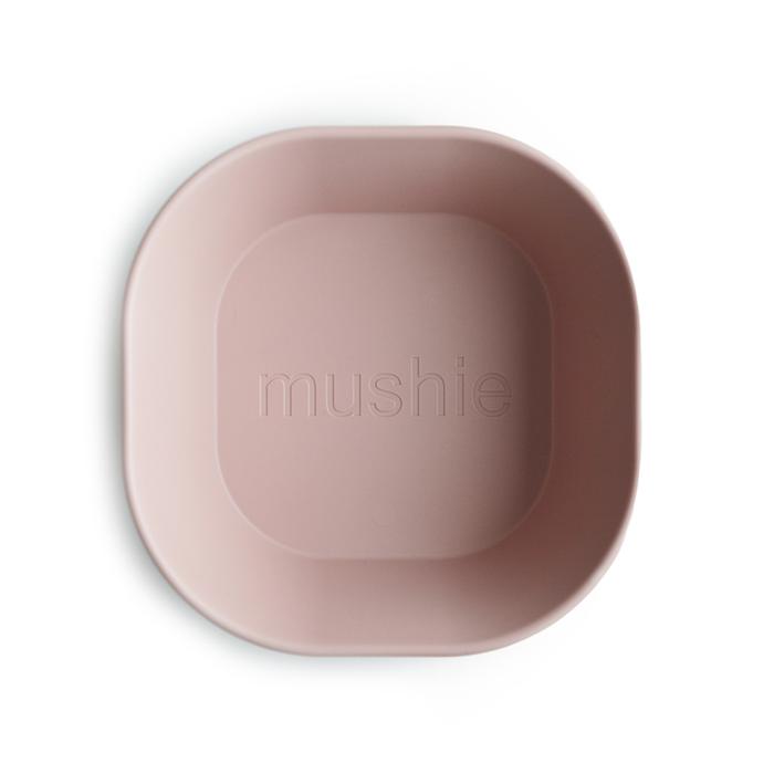 2-pack square dinnerware bowl blush mushie meal mushie 