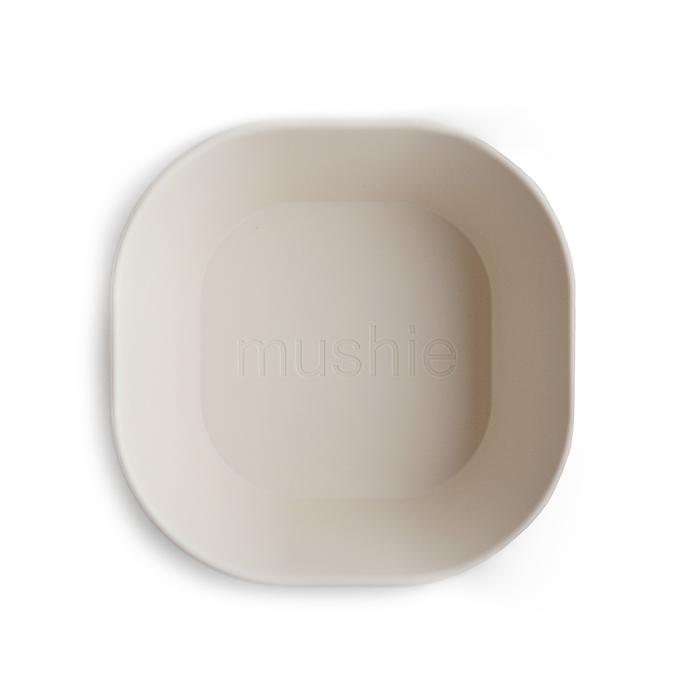 2-pack square dinnerware bowl ivory mushie meal mushie 
