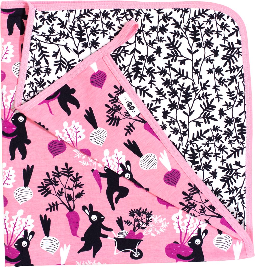 Organic jersey blanket harvest dance pink Paapii Blanket Paapii 