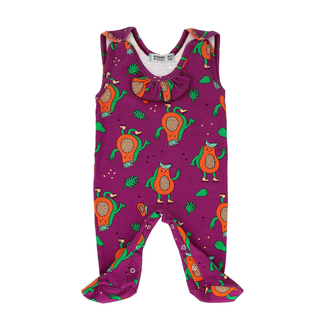 Baby sleepsuit papaya power Raspberry Republic Playsuit Raspberry Republic 