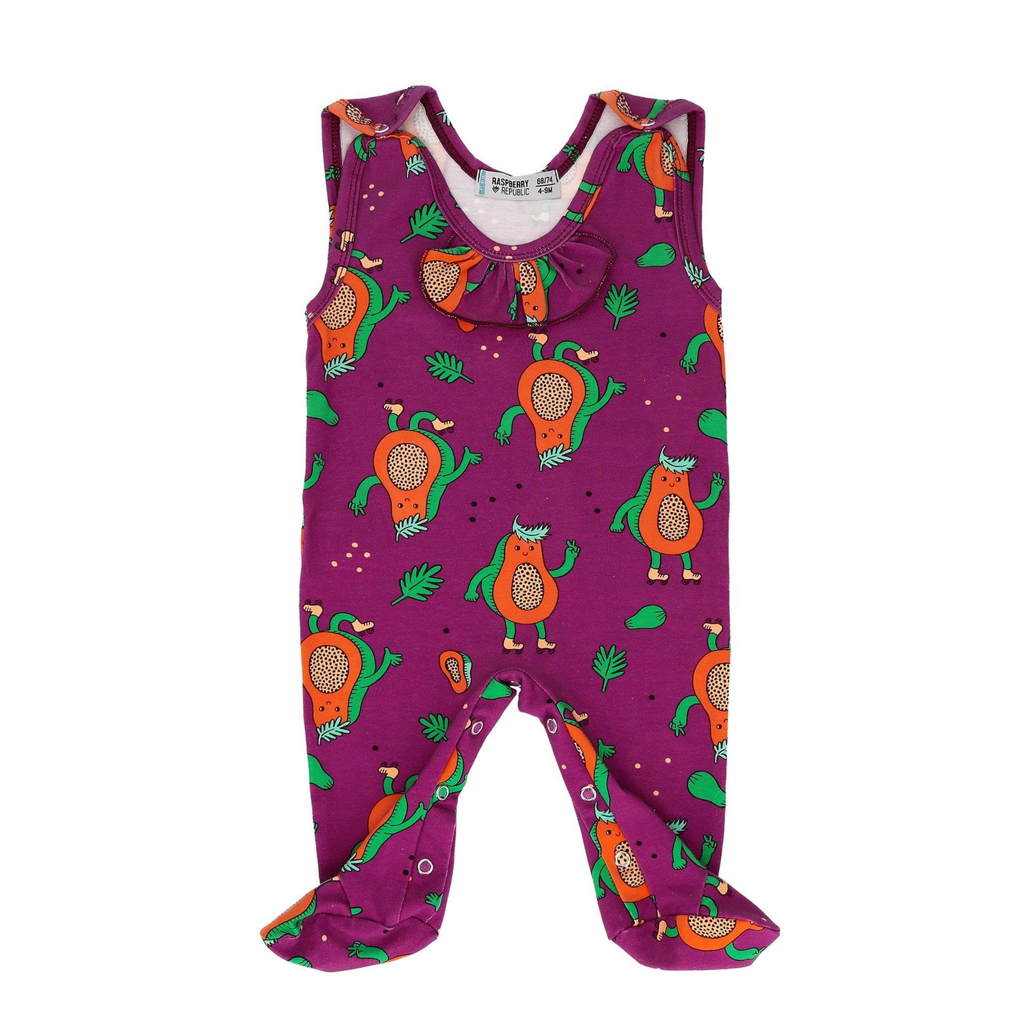 Baby sleepsuit papaya power Raspberry Republic Playsuit Raspberry Republic 