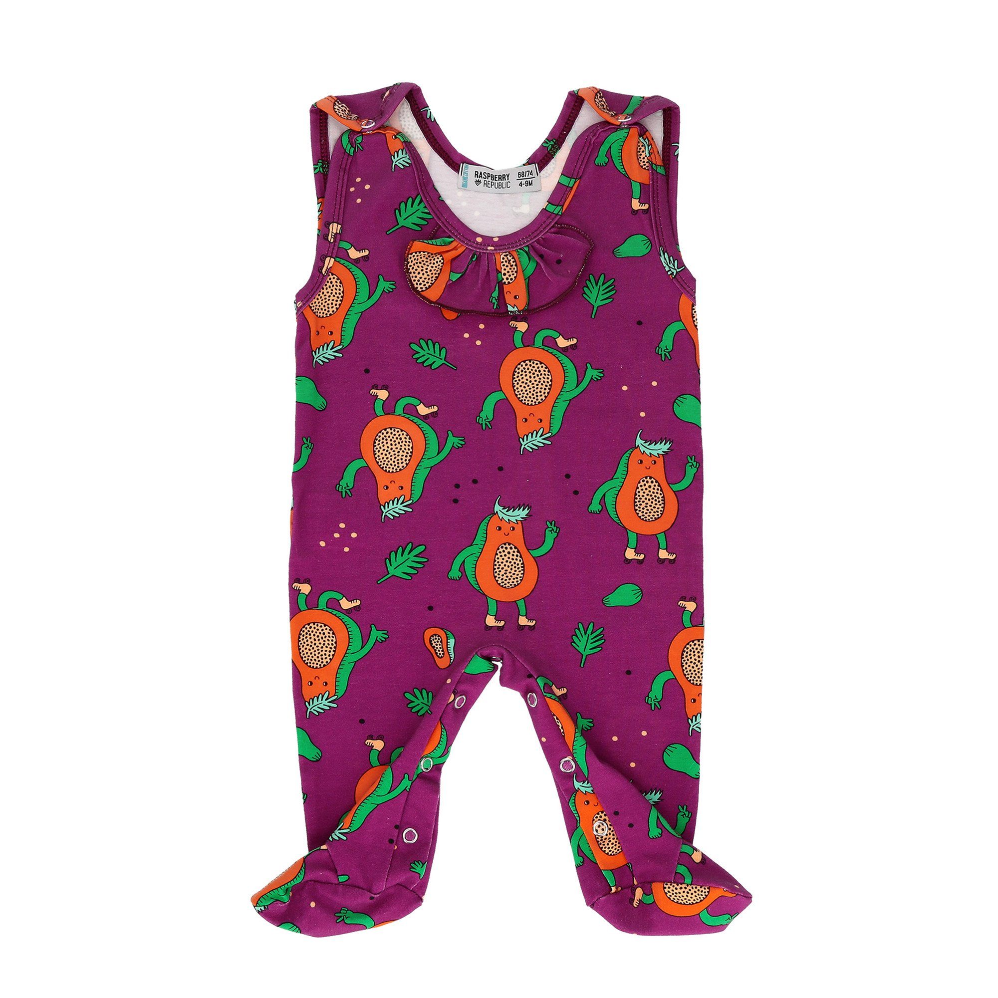 Baby sleepsuit papaya power Raspberry Republic Playsuit Raspberry Republic 