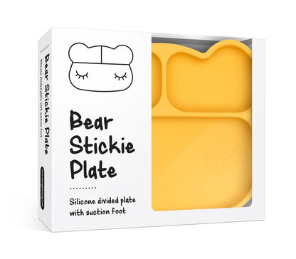 Bear stickie plate - yellow dinnerware we might be tiny 