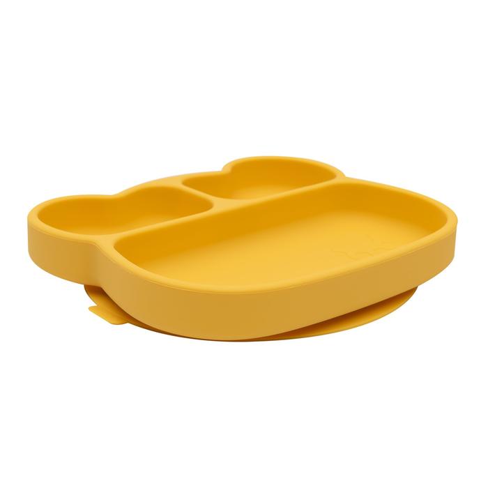 Bear stickie plate - yellow dinnerware we might be tiny 