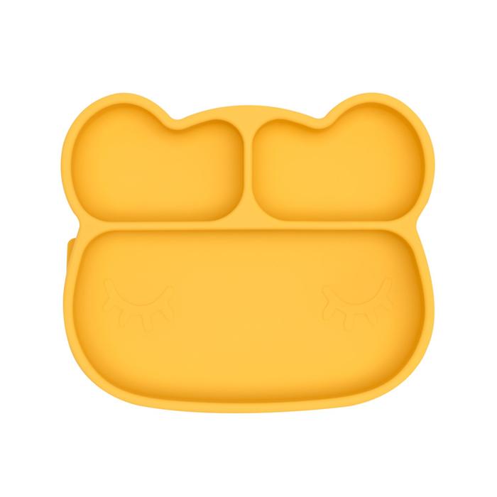 Bear stickie plate - yellow dinnerware we might be tiny 