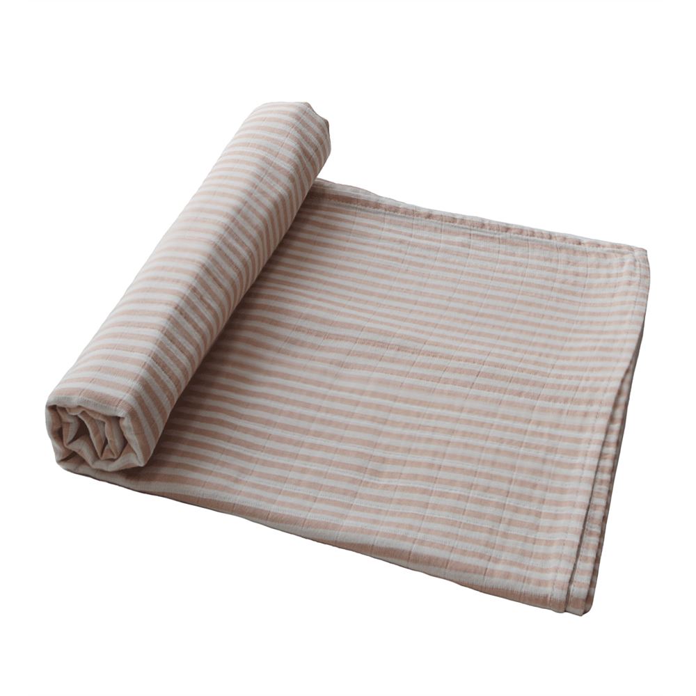 Muslin swaddle natural stripes mushie muslin mushie 