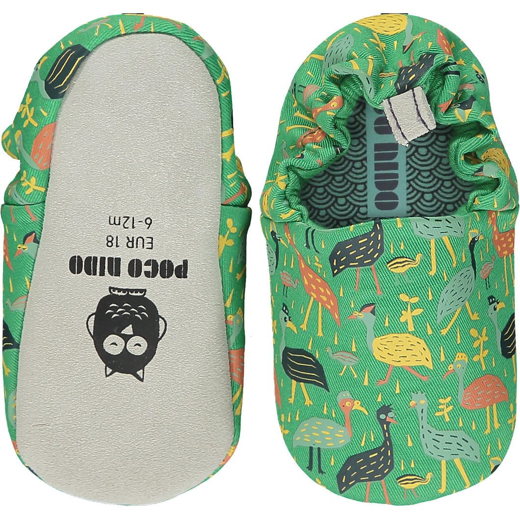 Big birds green shoes Poco Nido Baby shoes Poco Nido 