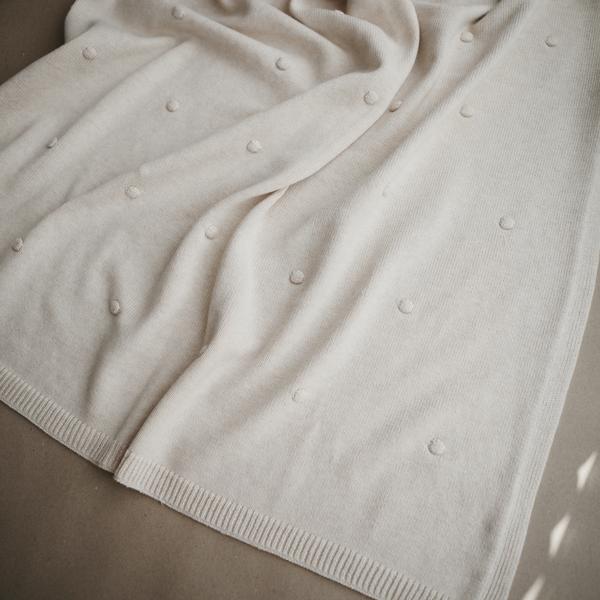 Manta de bebé textured dots white melange mushie Blanket mushie 