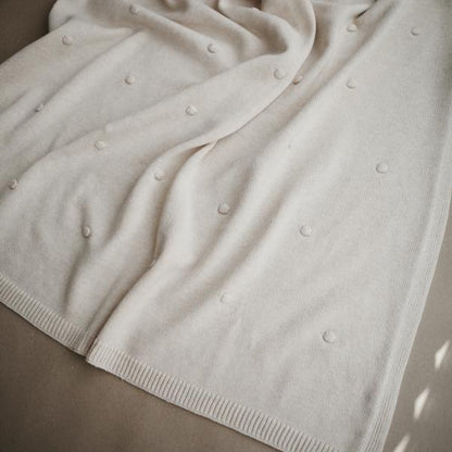 Manta de bebé textured dots white melange mushie Blanket mushie 