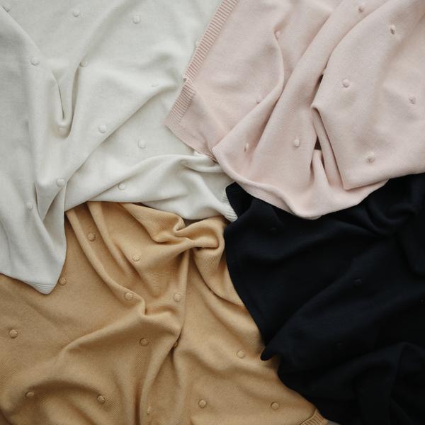 Manta de bebé textured dots white melange mushie Blanket mushie 