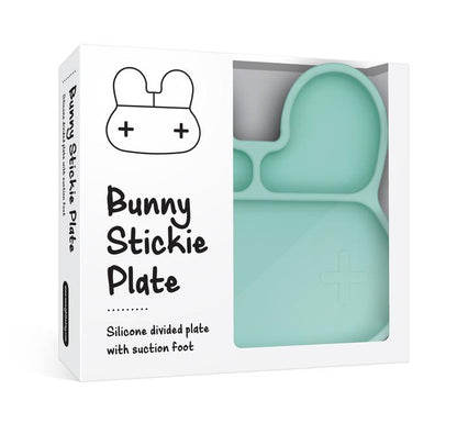 Bunny stickie plate - mint dinnerware we might be tiny 