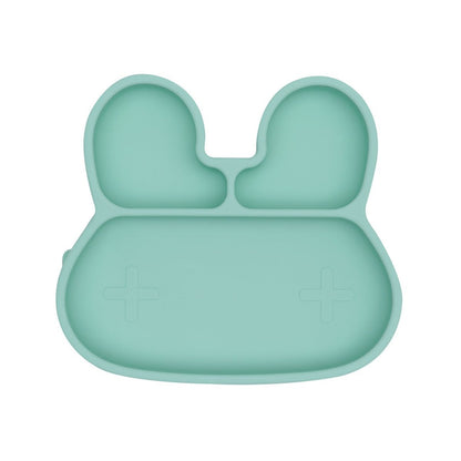 Bunny stickie plate - mint dinnerware we might be tiny 