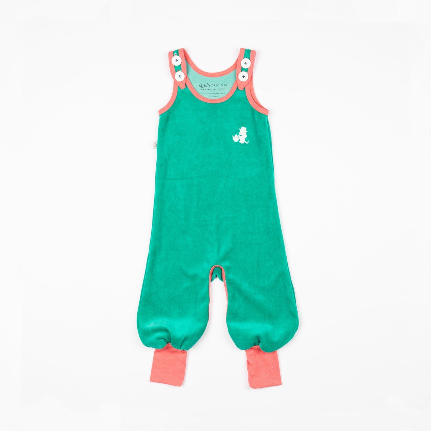 Happy crawlers pepper green AlbaBaby Dungarees Alba of Denmark 
