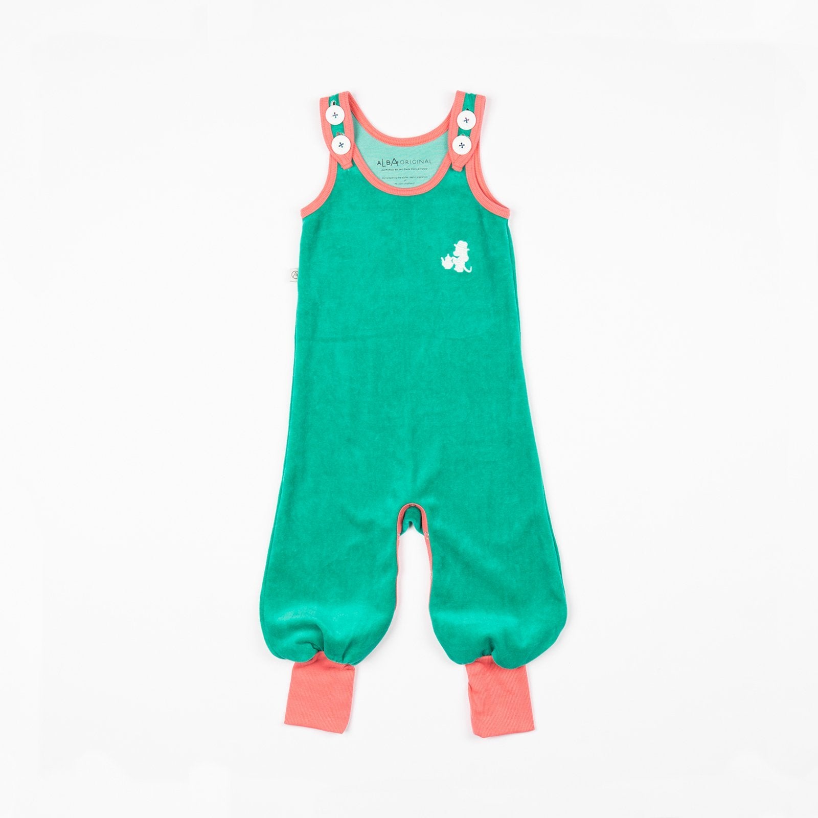 Happy crawlers pepper green AlbaBaby Dungarees Alba of Denmark 