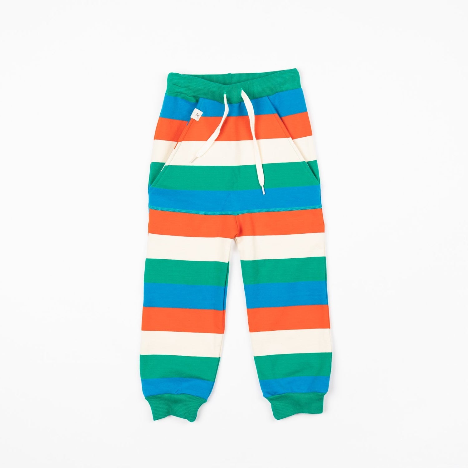 Kristoffer pants pepper green love stripes AlbaBaby Pants Alba of Denmark 