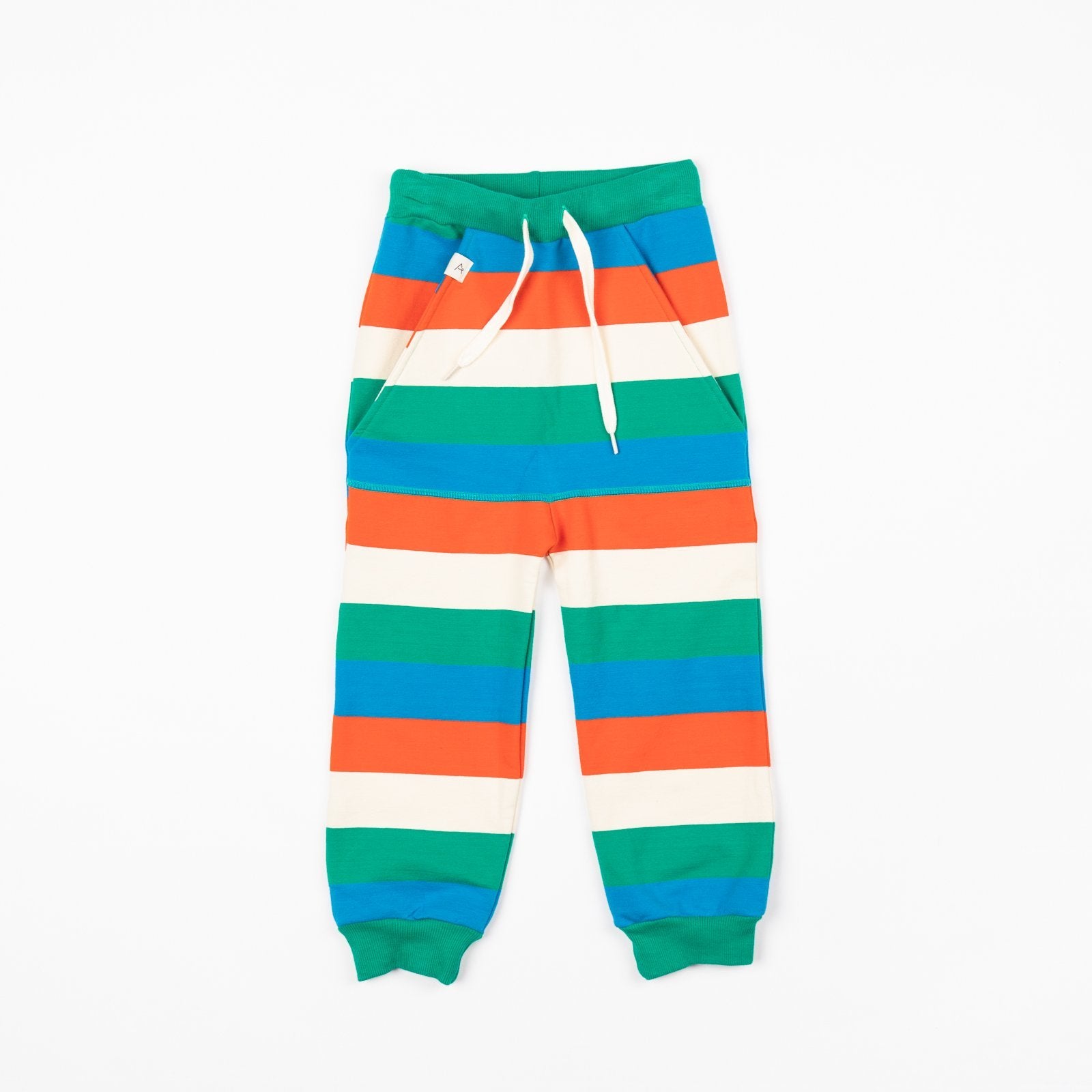 Kristoffer pants pepper green love stripes AlbaBaby Pants Alba of Denmark 