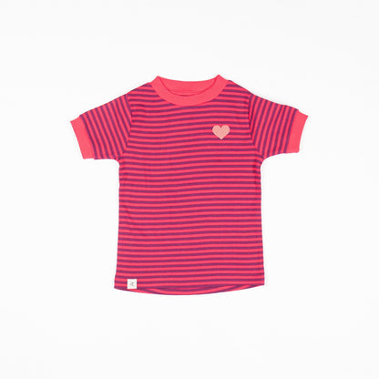 Bella t-shirt raspberry magic stripes AlbaBaby Tops Alba of Denmark 
