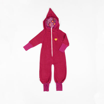 Kim jumpsuit raspberry magic stripes AlbaBaby Playsuit Alba of Denmark 