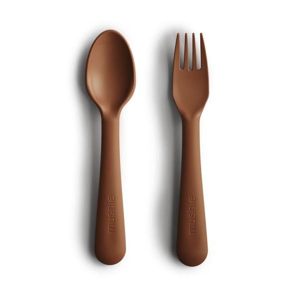 Fork and spoon set caramel mushie Meal mushie 