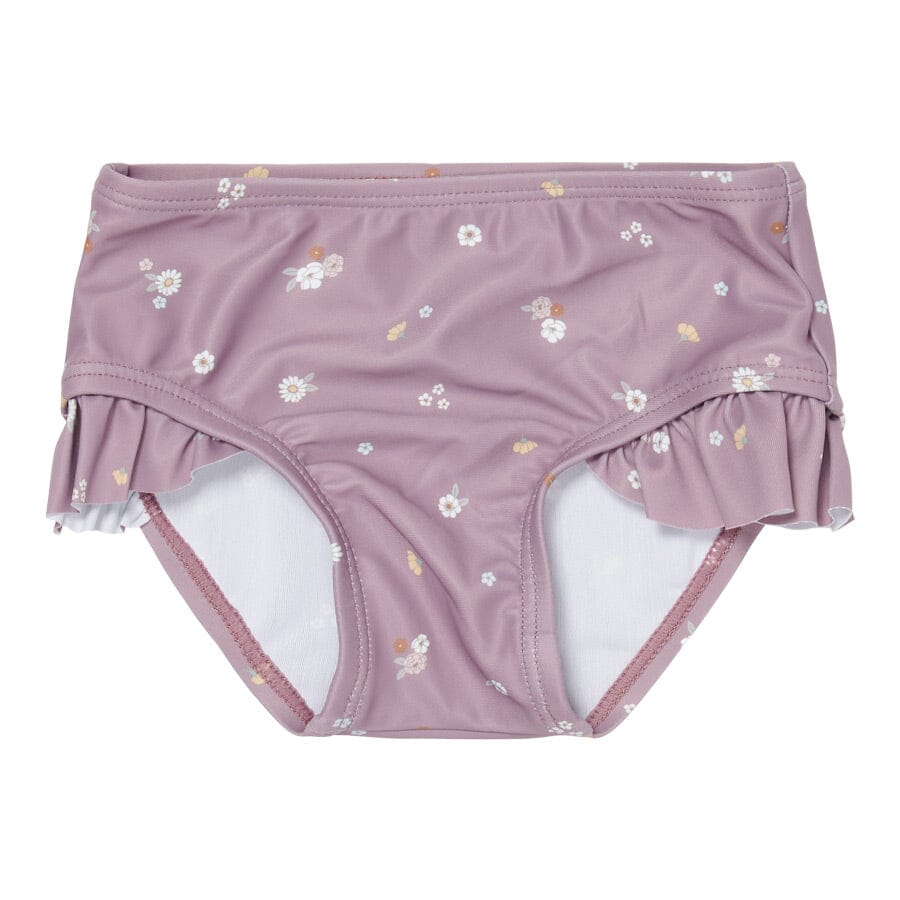 Cueca de banho com folhos mauve blossom Swimwear Little Dutch