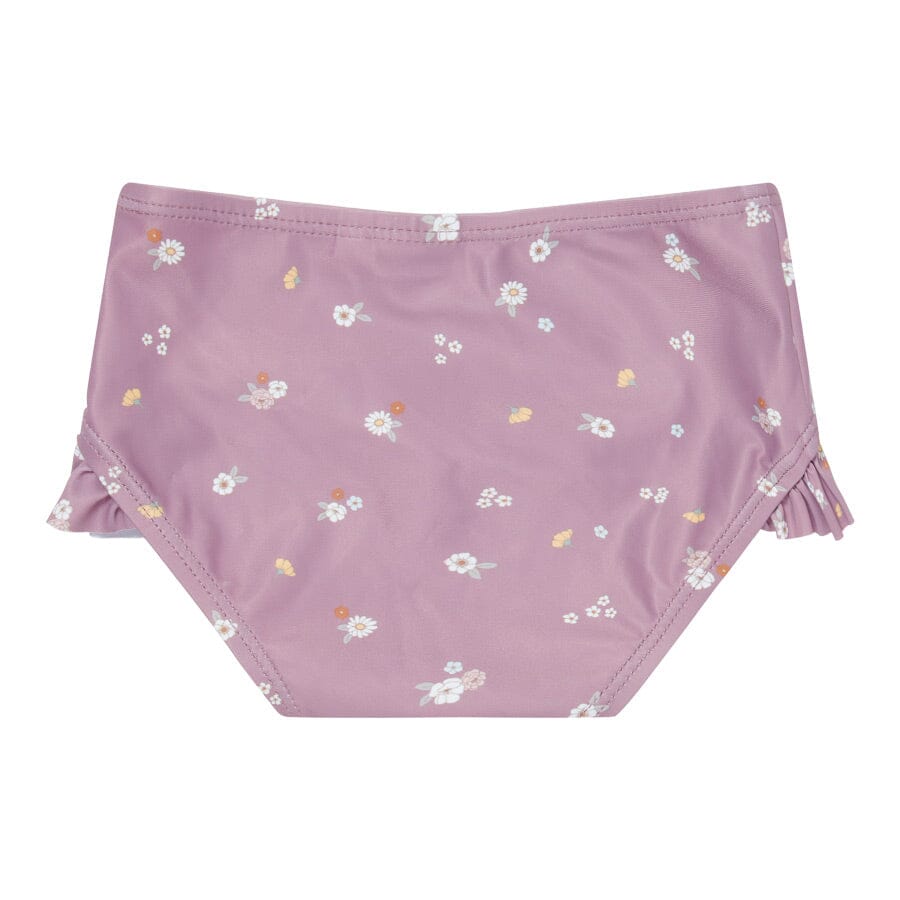 Cueca de banho com folhos mauve blossom Swimwear Little Dutch