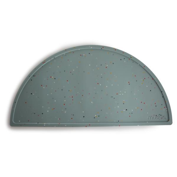 Silicone place mat cambridge blue confetti meal mushie 