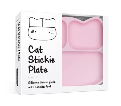 Cat stickie plate - powder pink dinnerware we might be tiny 