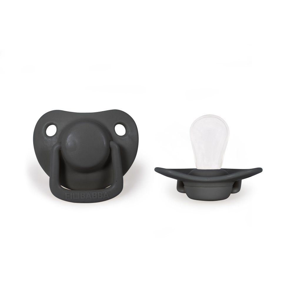 Pacifiers 2-pack stone grey 0-6M Filibabba accessories Filibabba