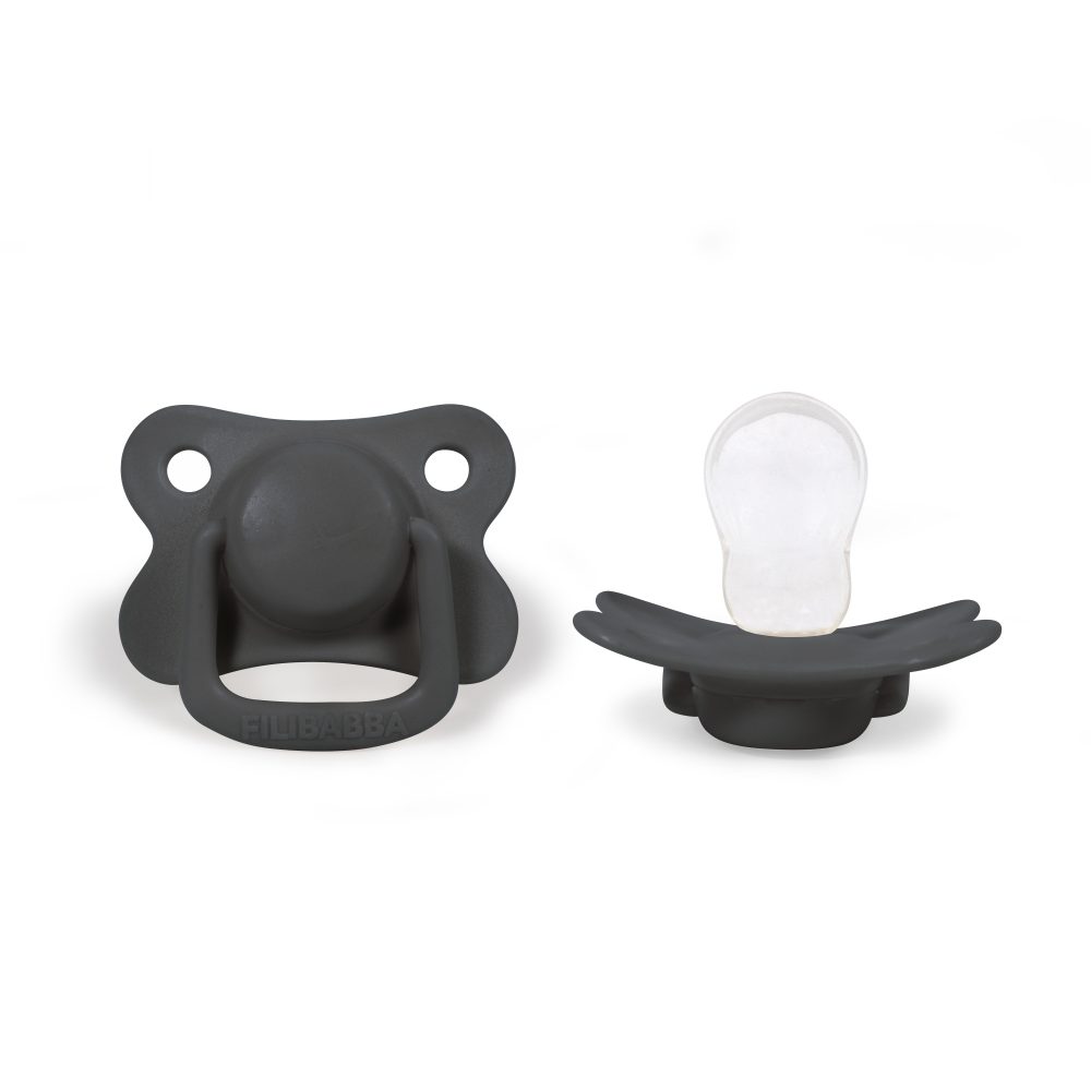 Pacifiers 2-pack stone grey +6M Filibabba accessories Filibabba