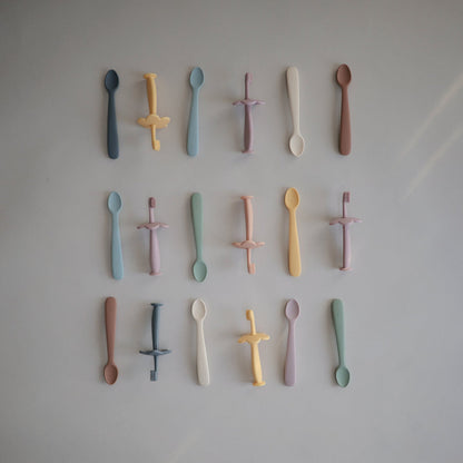 2-pack silicone feeding spoon tradewinds mushie Meal mushie 