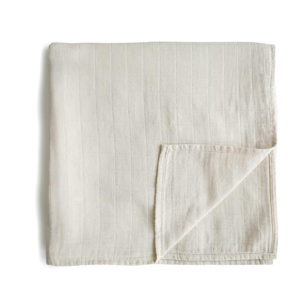 Muslin swaddle fog mushie muslin mushie 
