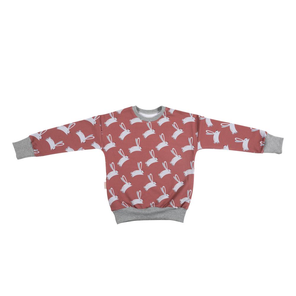 Hare on dusty rose sweatshirt Malinami Tops Malinami 