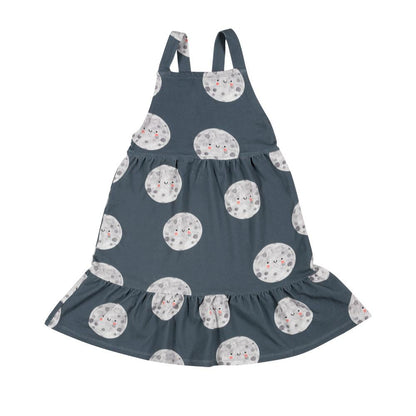 Moon on blue pinafore dress don&