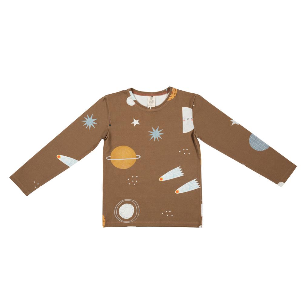 Cosmos on brown long sleeve don&