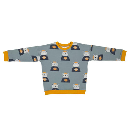Bear on grey sweatshirt don&