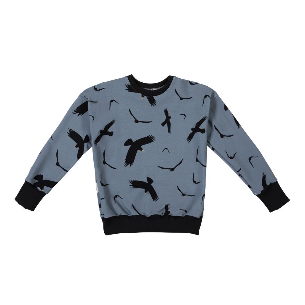 Sweatshirt birds on dusty blue Tops Malinami 