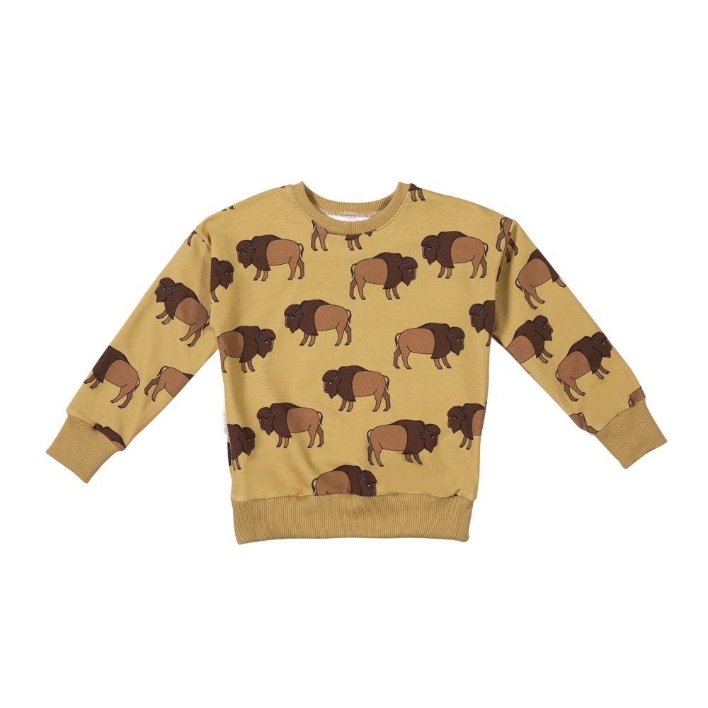 Sweatshirt bison on mustard Tops Malinami