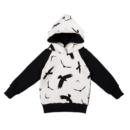 Camisola c/capuz birds on ecru/black Tops Malinami 