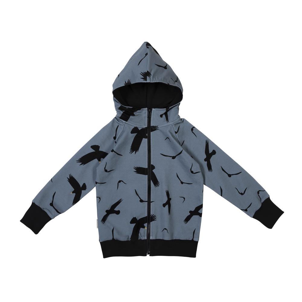 Casaco c/ capuz birds on dusty blue Tops Malinami 