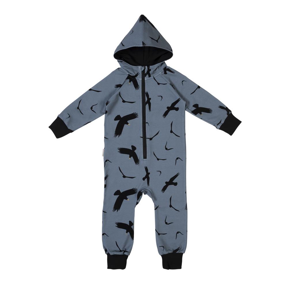 Jumpsuit birds on dusty blue Playsuits Malinami 