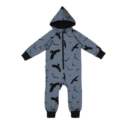 Jumpsuit birds on dusty blue Playsuits Malinami 