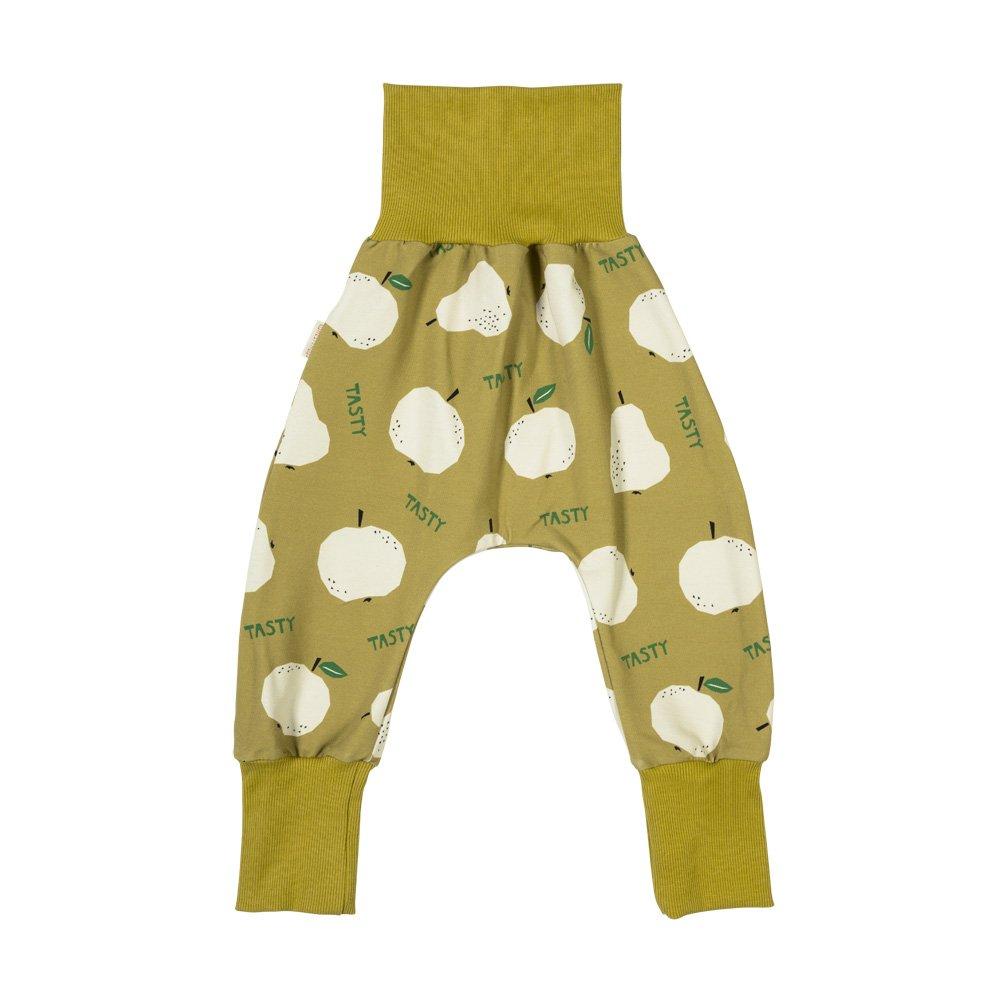 Calças baggy fruits on golden olive Bottoms Malinami