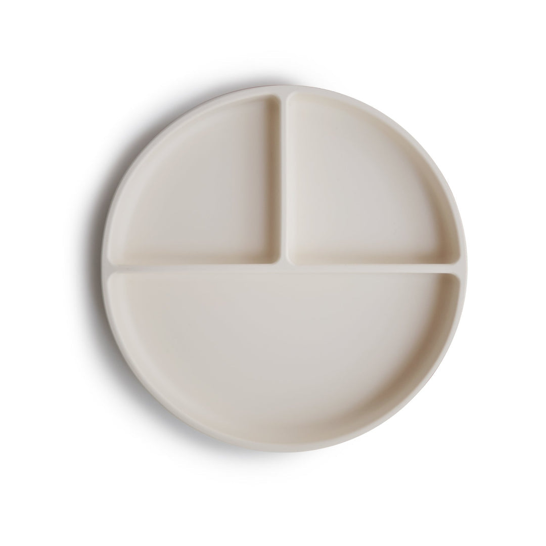 Silicone suction plate ivory mushie meal mushie 