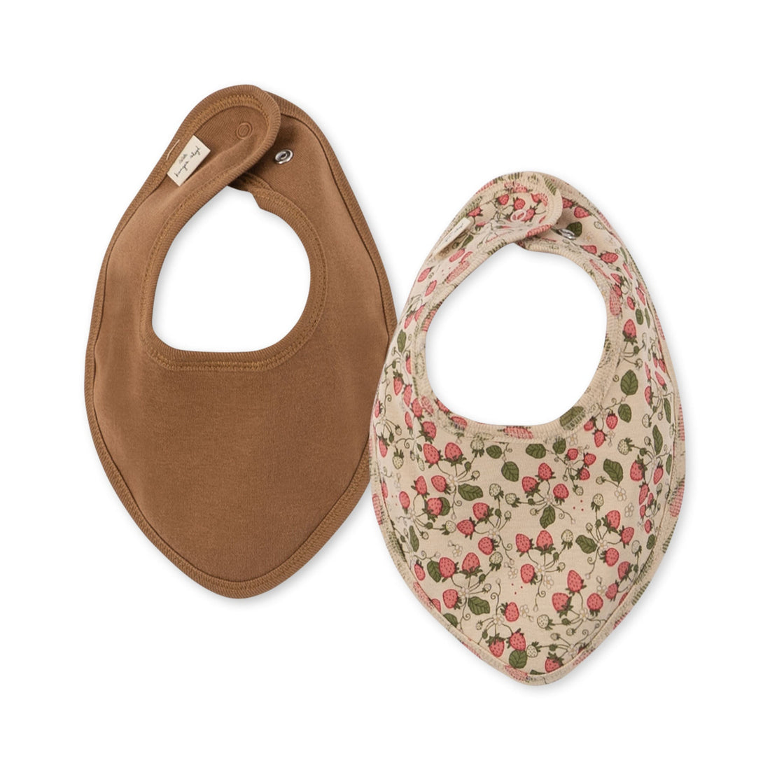 2 babetes impermeáveis strawberry | tobacco Bib Konges sløjd