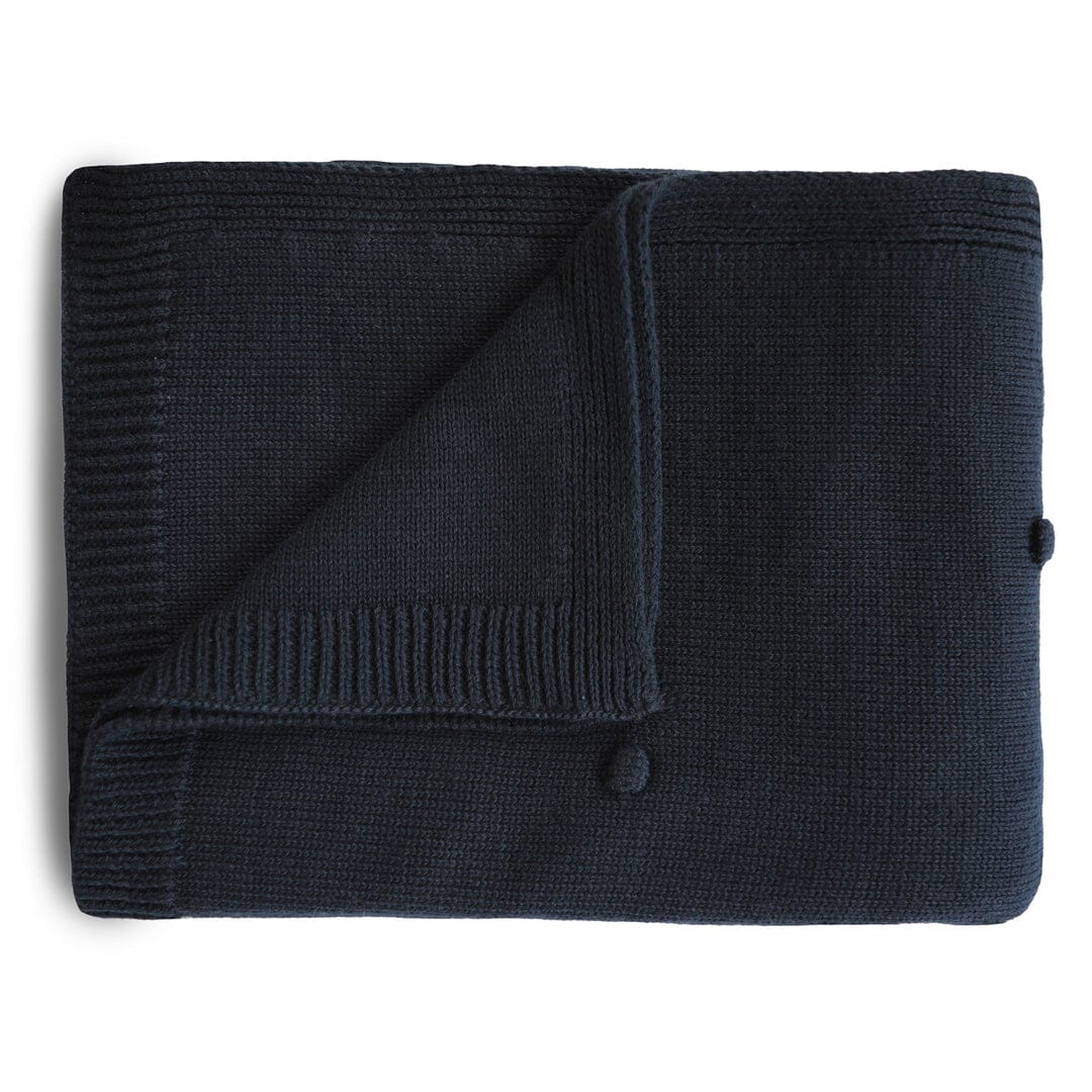 Manta de bebé textured dots dark navy mushie Blanket mushie 