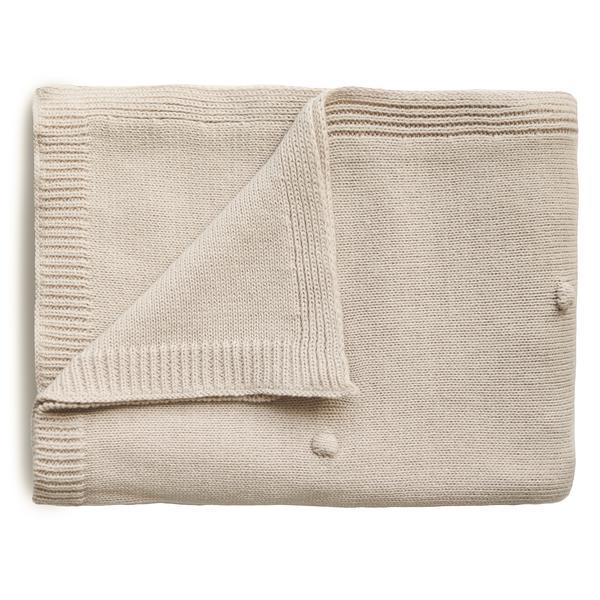 Manta de bebé textured dots white melange mushie Blanket mushie 