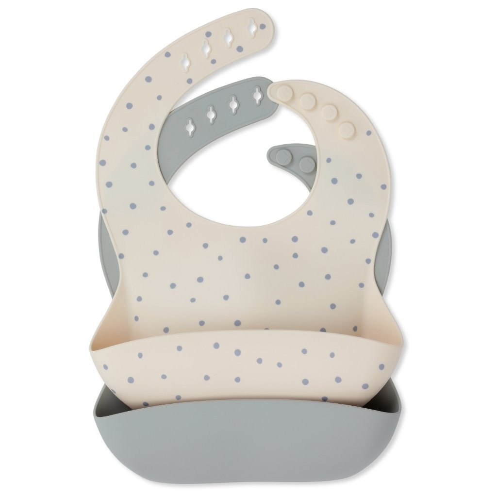 2-pack silicone bib blue dot/light blue Konges sløjd Bib Konges sløjd 