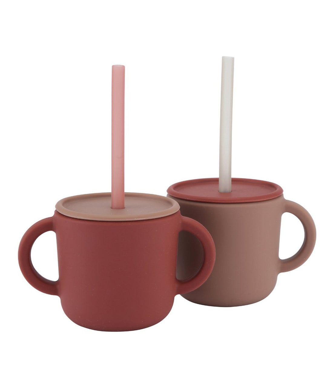 2-pack Silicone cups w/ lid Vintage Blossom / Canyon Clay Lille Vilde dinnerware LIlle Vilde 