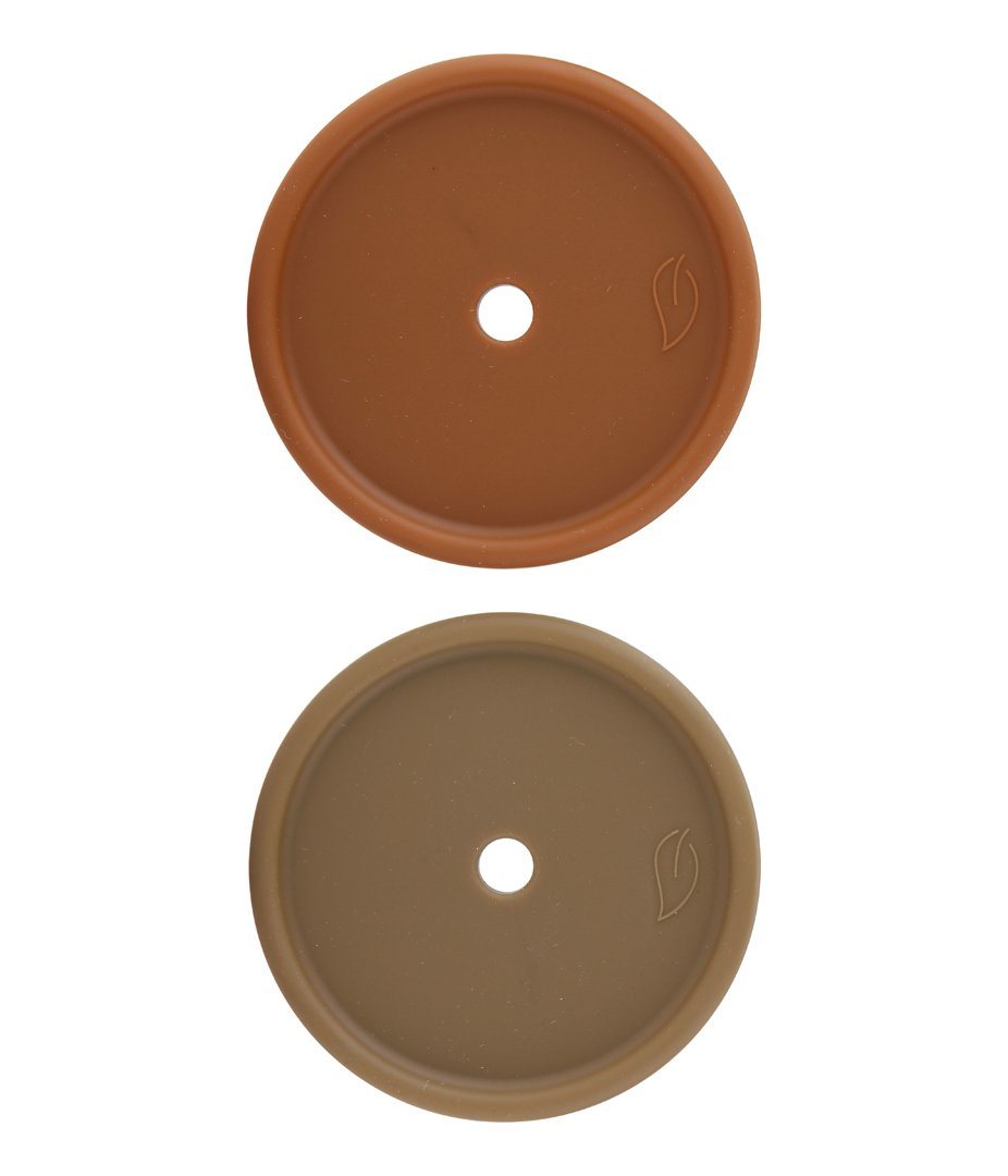 2-pack Silicone cups w/ lid Iron / Earth Lille Vilde dinnerware LIlle Vilde 